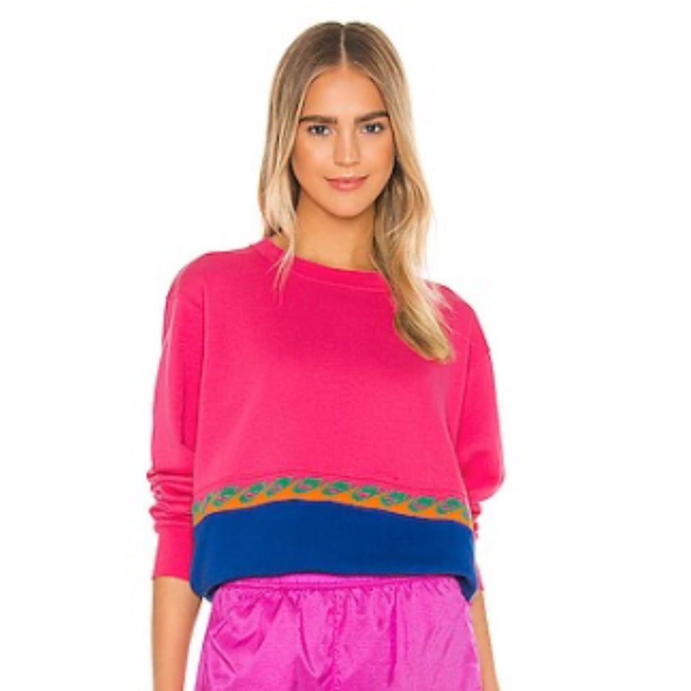 NIKE FLEECE CREW PINK AND BLUE SWEATSHIRT